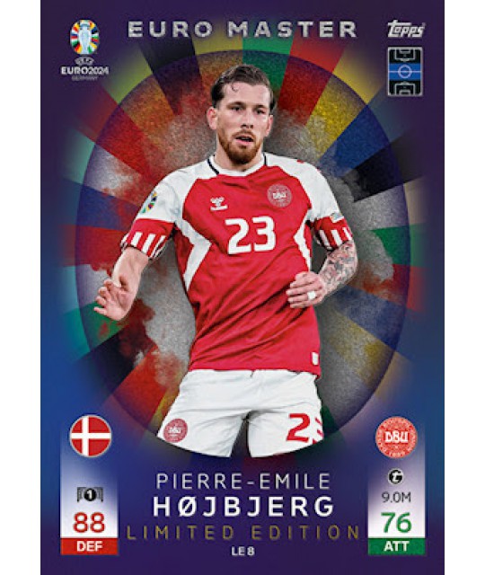 Topps Match Attax UEFA EURO 2024 Euro Master Limited Edition Pierre Emile Højbjerg (Denmark)